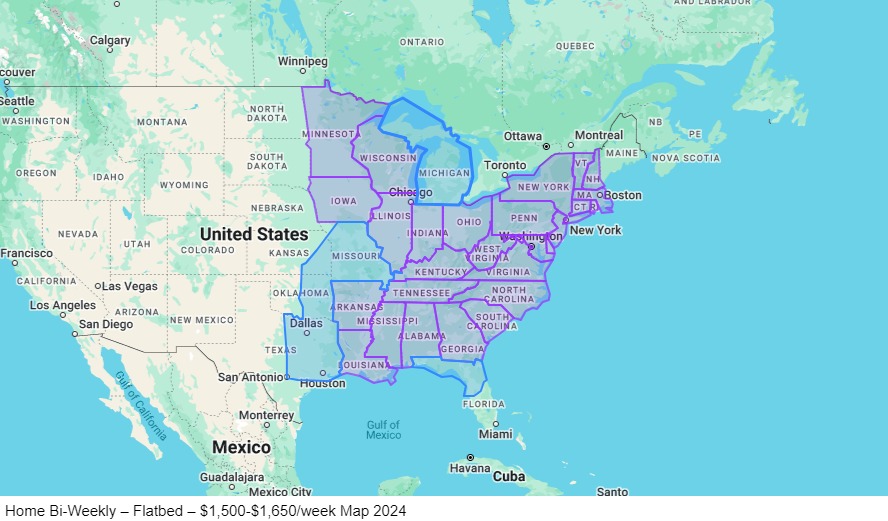 Home Bi-Weekly – Flatbed map