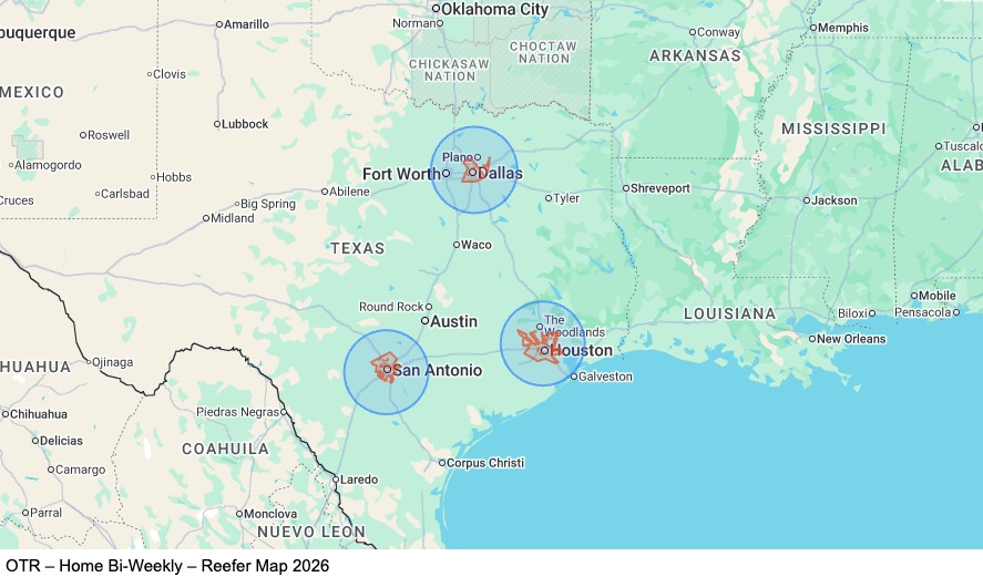 OTR – Home Bi-Weekly – Reefer map