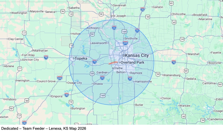 Dedicated – Team Feeder – Lenexa, KS map