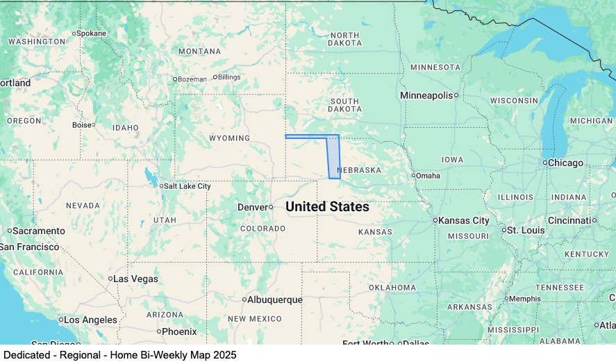 Dedicated - Regional - Home Bi-Weekly map
