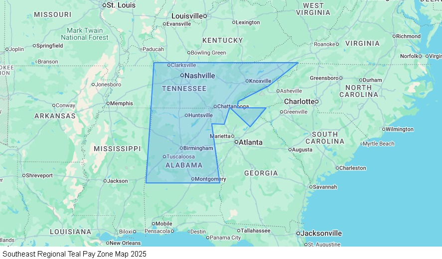 Southeast Regional - Tunnel Hill Based map