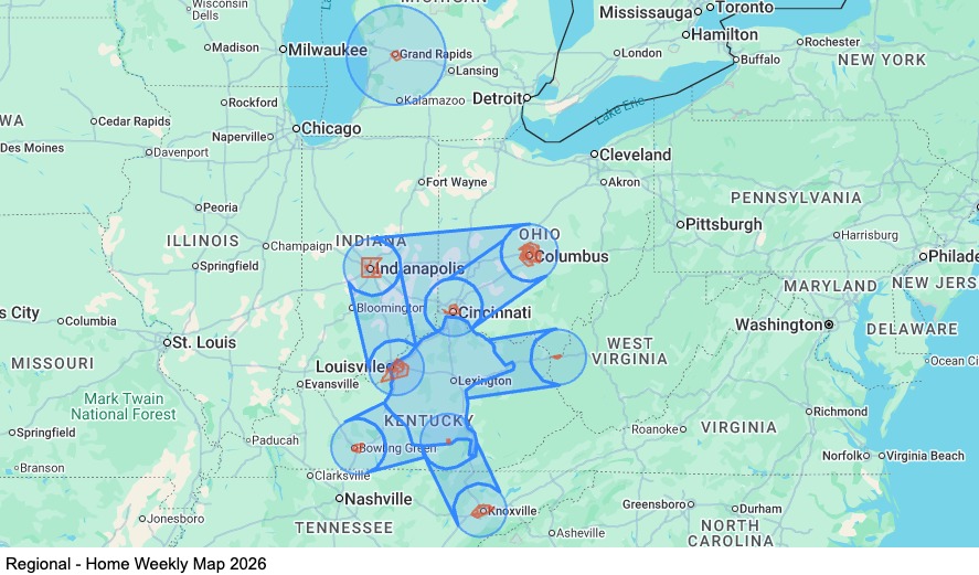 Regional - Home Weekly map